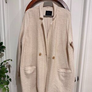 Anthropologie Cream Coat - Size 1X